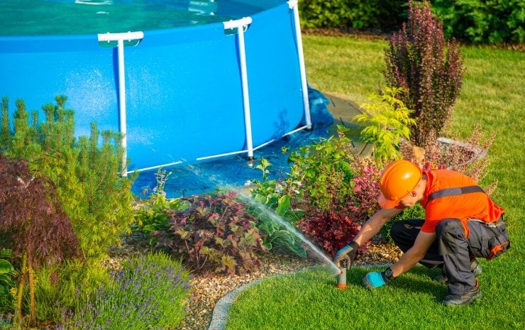 water efficient sprinkler installation