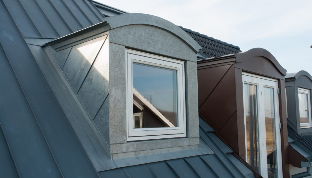 Metal roofing with dormer window