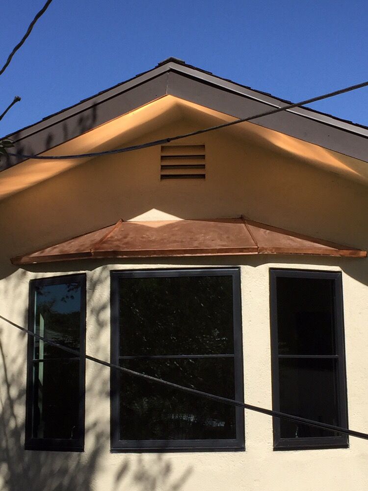 copper bay window roof installation completed